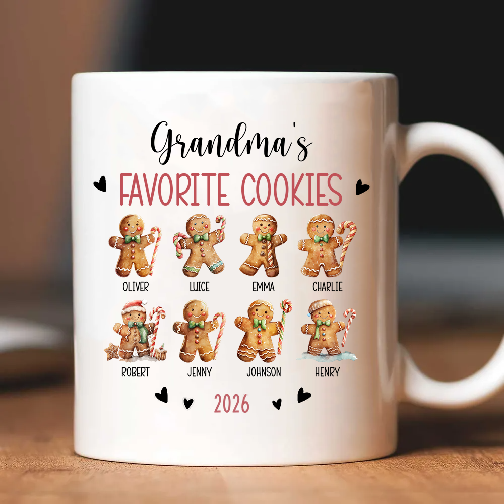 Grandma's Favorite Cookies - Personalized Custom Mug - Christmas Gift for Grandma, Nana, Grammy, Mom
