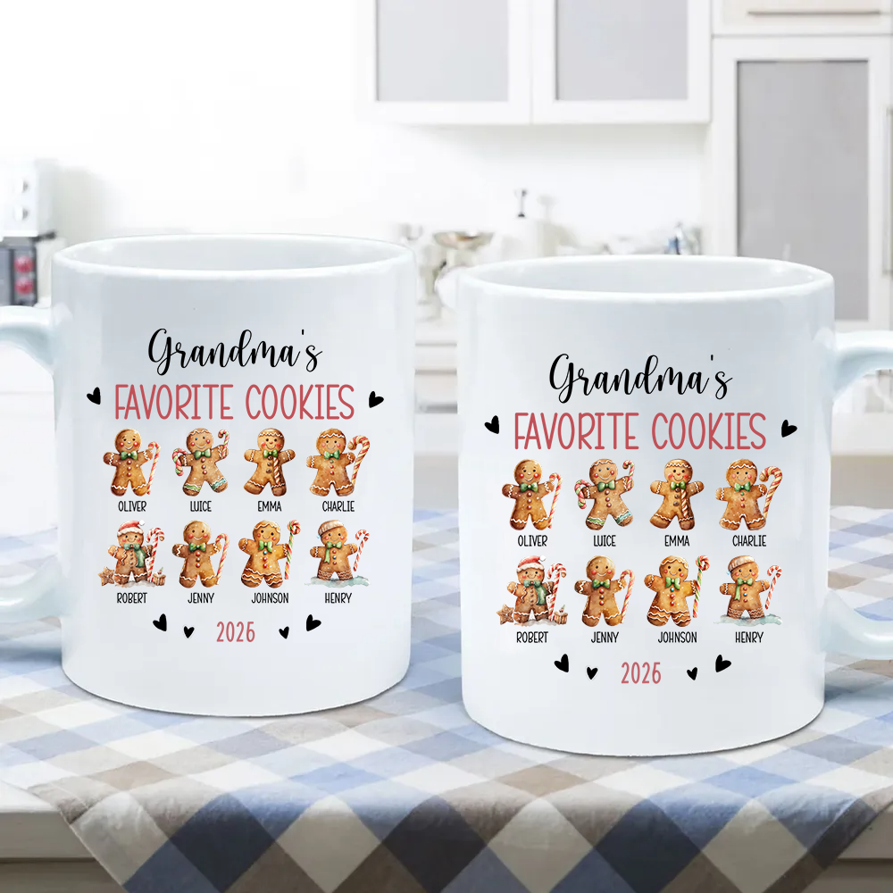 Grandma's Favorite Cookies - Personalized Custom Mug - Christmas Gift for Grandma, Nana, Grammy, Mom
