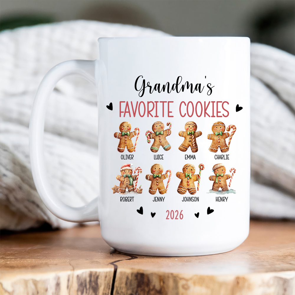 Grandma's Favorite Cookies - Personalized Custom Mug - Christmas Gift for Grandma, Nana, Grammy, Mom