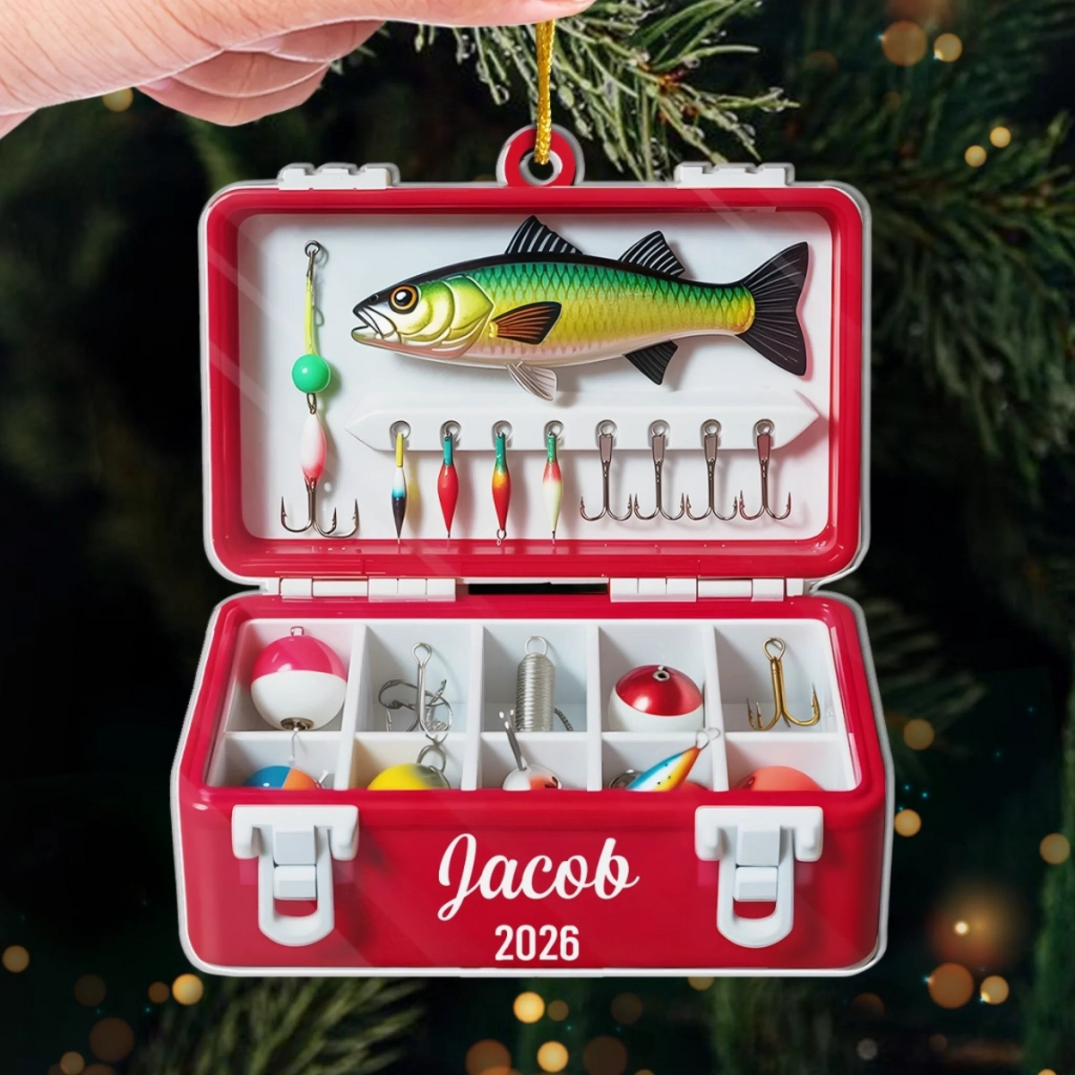 The Best Catch Of The Season Fishing Christmas - Personalized Custom Shaped Acrylic Ornament - Christmas Gift For Him, for Dad, Fishing Lovers