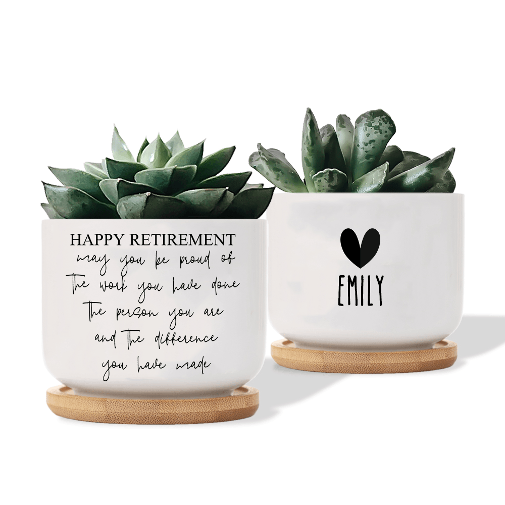 Custom Retirement Gift plant pot, alternate view 4
