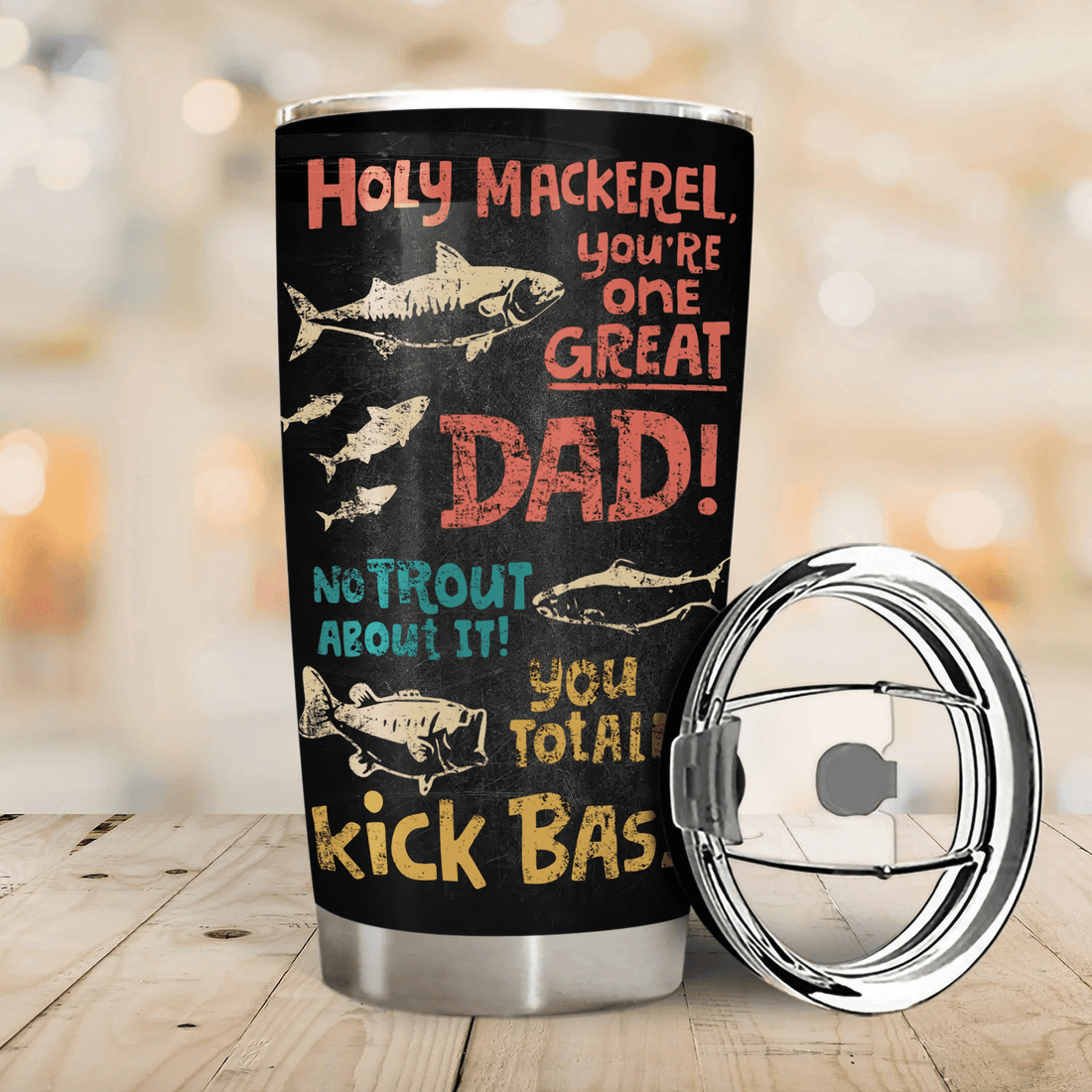 Personalized We Hooked The Best Dad 20oz tumbler, alternate view 2