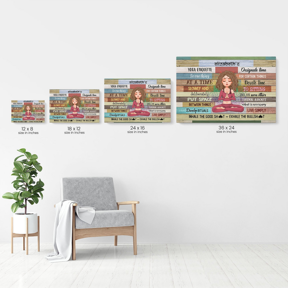 Personalized Yoga Etiquette poster, alternate view 6