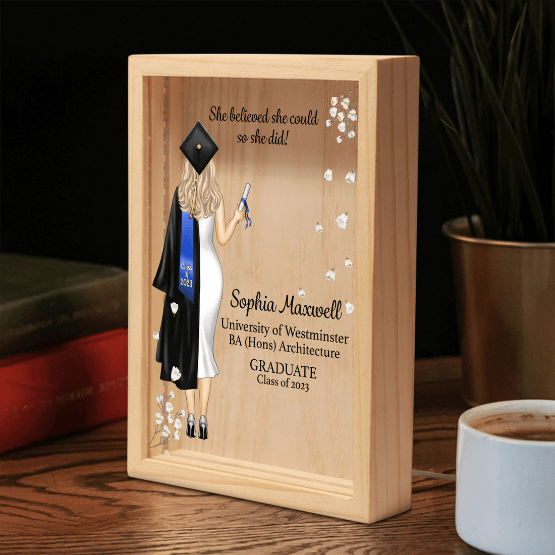 Custom Graduation Gift frame light box, alternate view 6