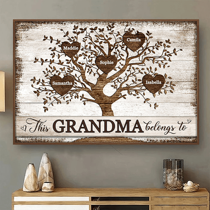 This Grammy Belongs To - Personalized Family Gift For Grandma, Grandpa, Grandparent | Poster/Canvas