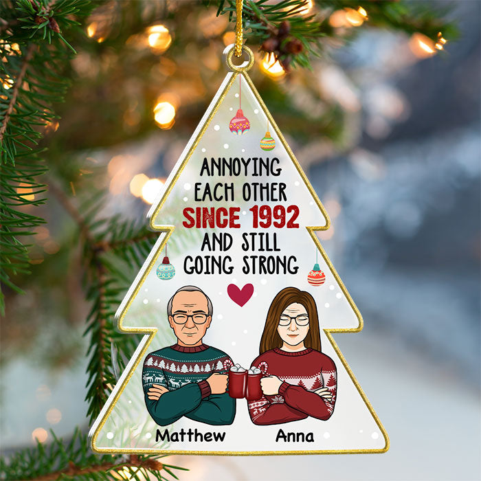 Annoying Each Other &amp; Still Going Strong - Personalized Custom Shaped Acrylic Ornament - Christmas Gift For Couple, Husband, Wife