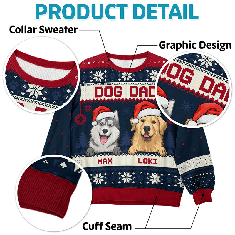 Cat Mom Cat Dad - Personalized Custom Ugly Sweatshirt Unisex Jumper - Funny Christmas Ugly Sweater Gifts For Cat Owners, Cat Lovers, Cat Mum, Cat Brother, Cat Sister - Suzitee Store