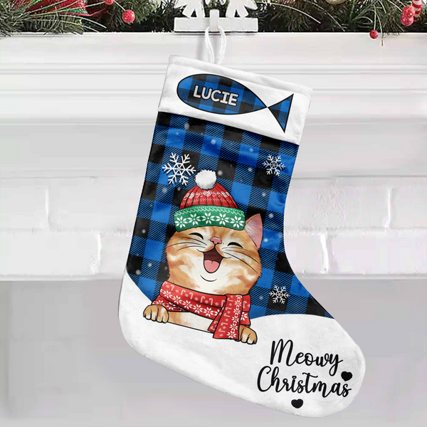 Meowy Christmas Stocking - Personalized Custom Christmas Gift For Cat Lovers
