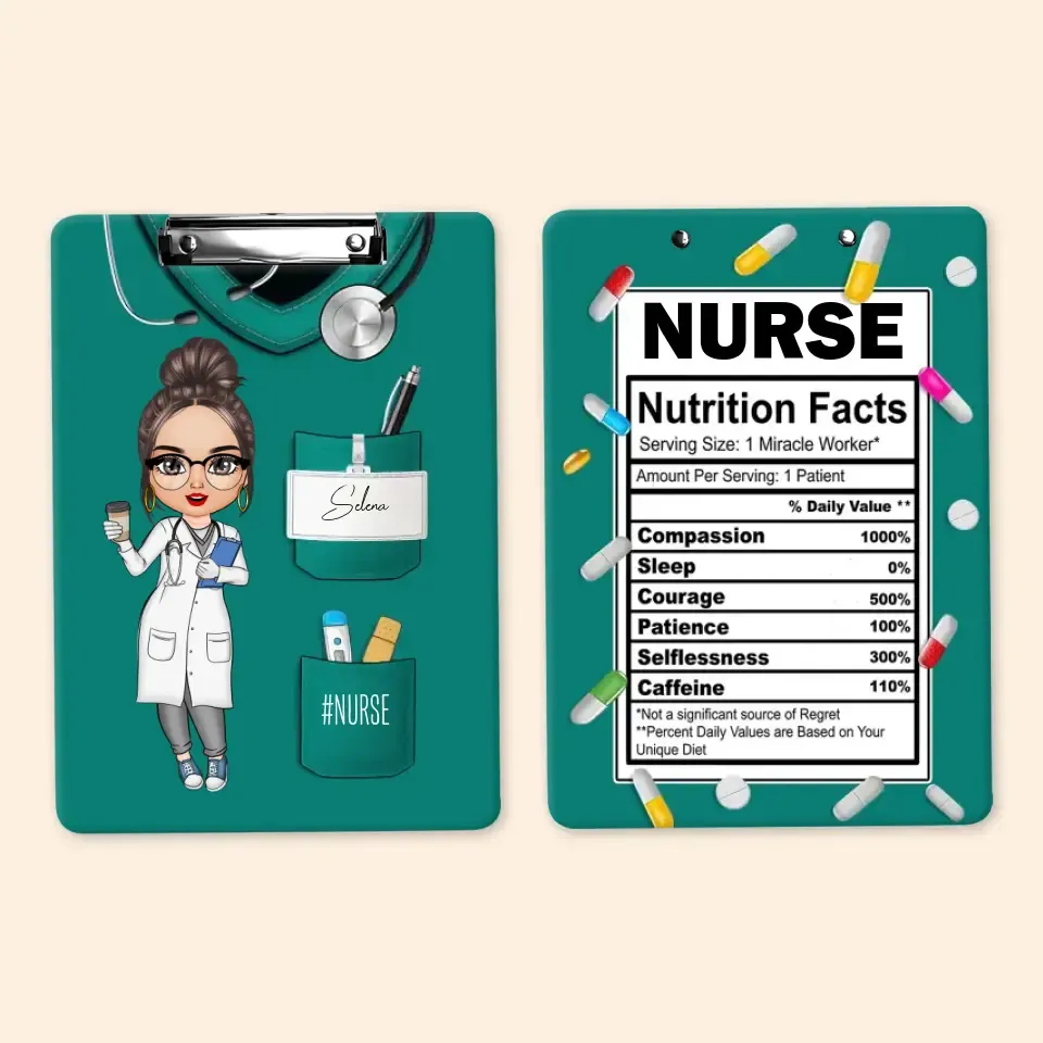 Nurse Life Pretty Doll personalized clipboard, alternate view 5