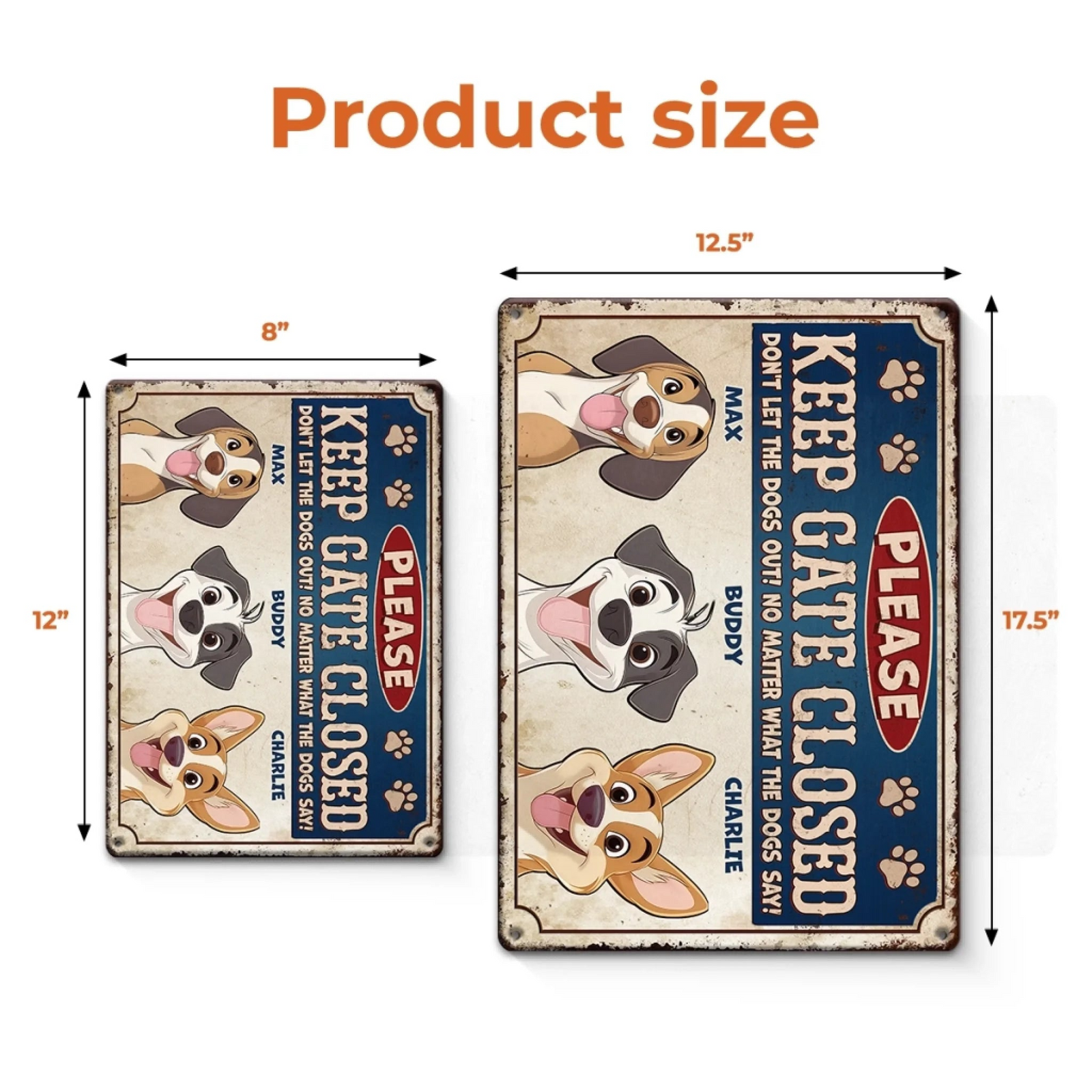 Escape Artists At Work Dog - Personalized Metal Sign - Gift for Dog Mom, Dog Dad, Dog Lovers, Dog Owners