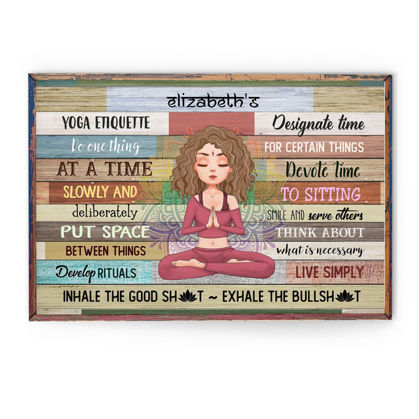 Yoga Etiquette - Personalized Poster/Canvas Prints - Gift For Women, Yoga Lovers, Mental Health Gifts