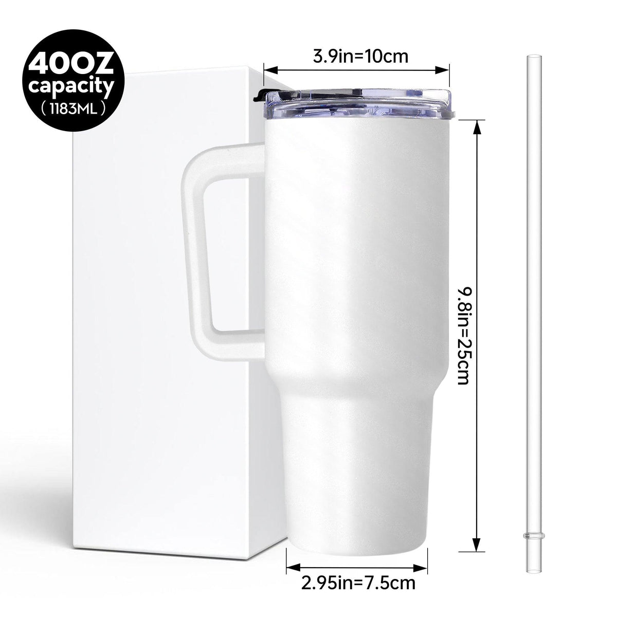 Personalized 40oz Tumbler With Handle - Custom Gift for Dog Owner  - Dog Lover Gifts for Friends, Dog Mom, Dog Dad, Homeowners