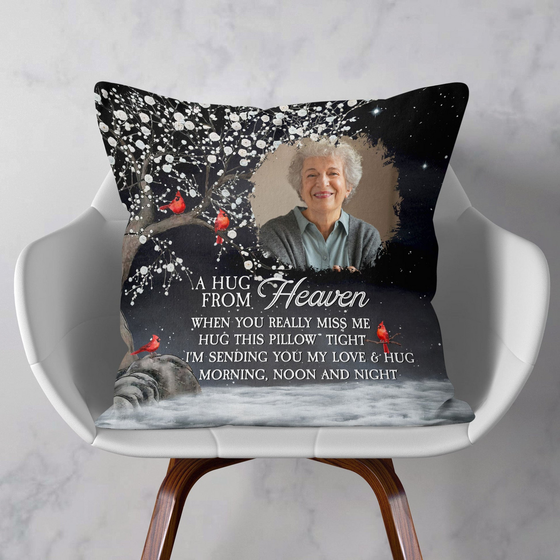 Custom Photo Memorial A Hug From Heaven personalized pillow, alternate view 4