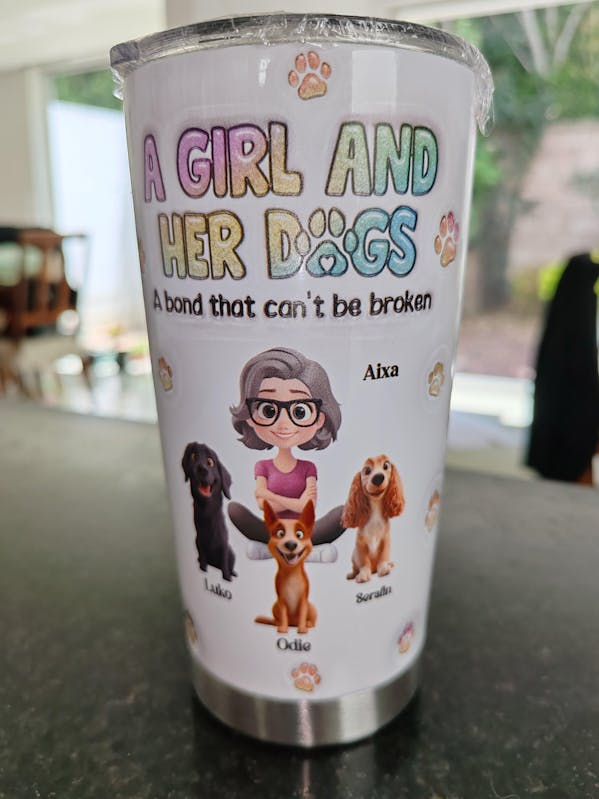 A Girl And Her Cat - Personalized Custom 3D Inflated Effect Tumbler - Gift For Cat Mom, Cat Lovers, Pet Lovers
