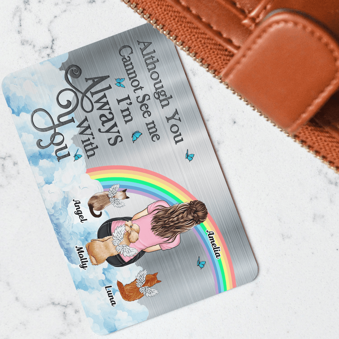 Personalized I'll Carry You With Me Until I See You Again wallet card, alternate view 3