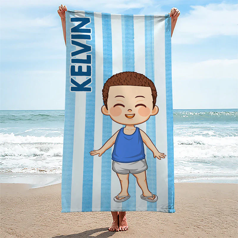 A Little Vitamin Sea - Personalized Custom Beach Towel - Gift for Kids, Grandkids, Son/Daughter