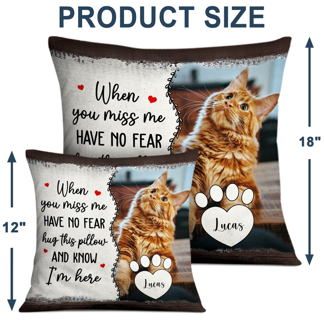 Custom Photo Have No Fear Hug This Pillow, alternate view 4