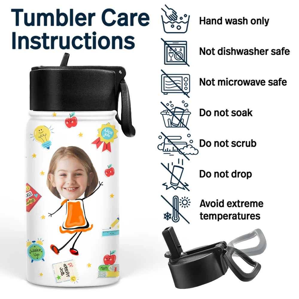 Custom Photo Letter School Kid bottle, alternate view 5