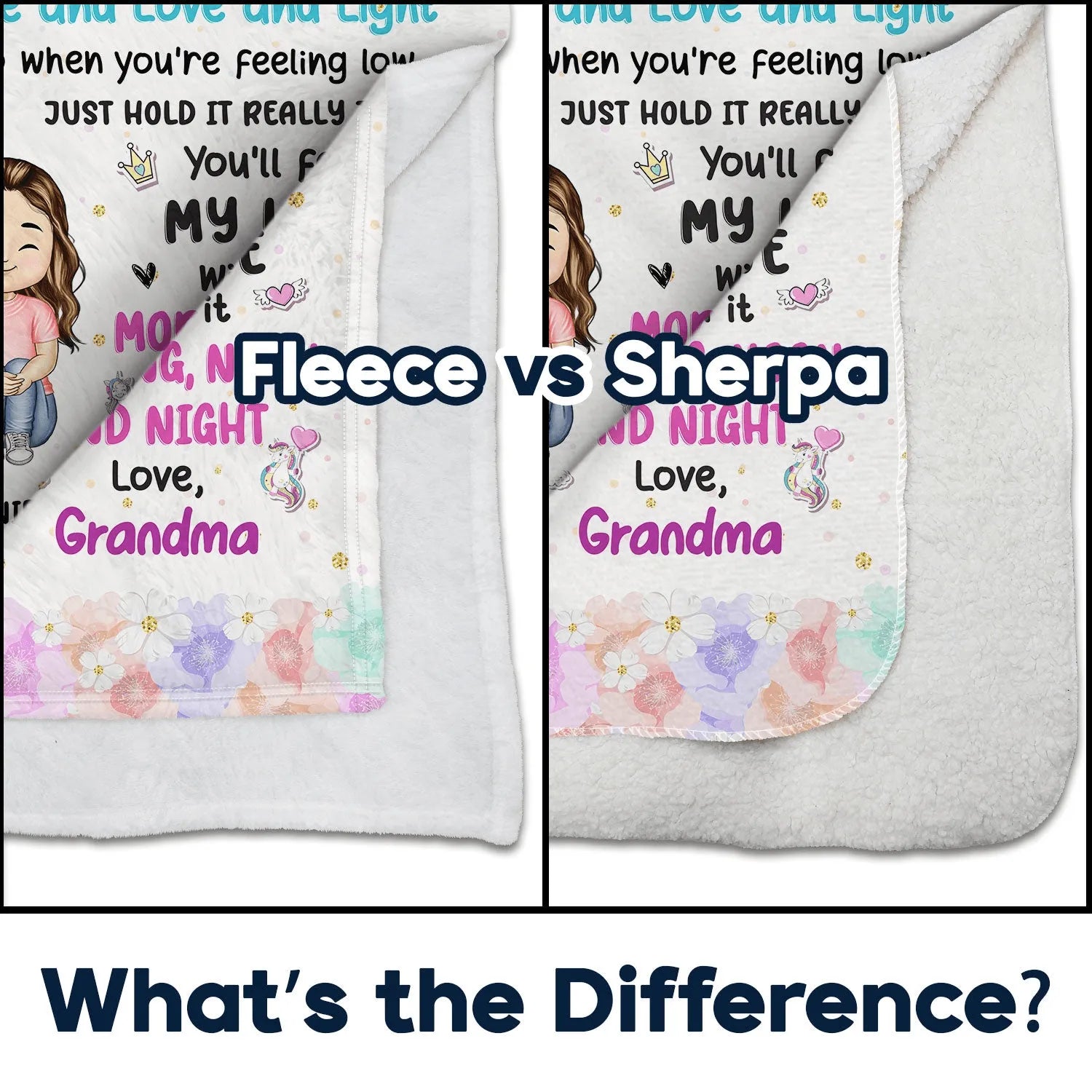 Grandma Mother Hugged This Soft Blanket | Personalized Gift For Granddaughters, Grandsons, Daughters, Sons | Blanket