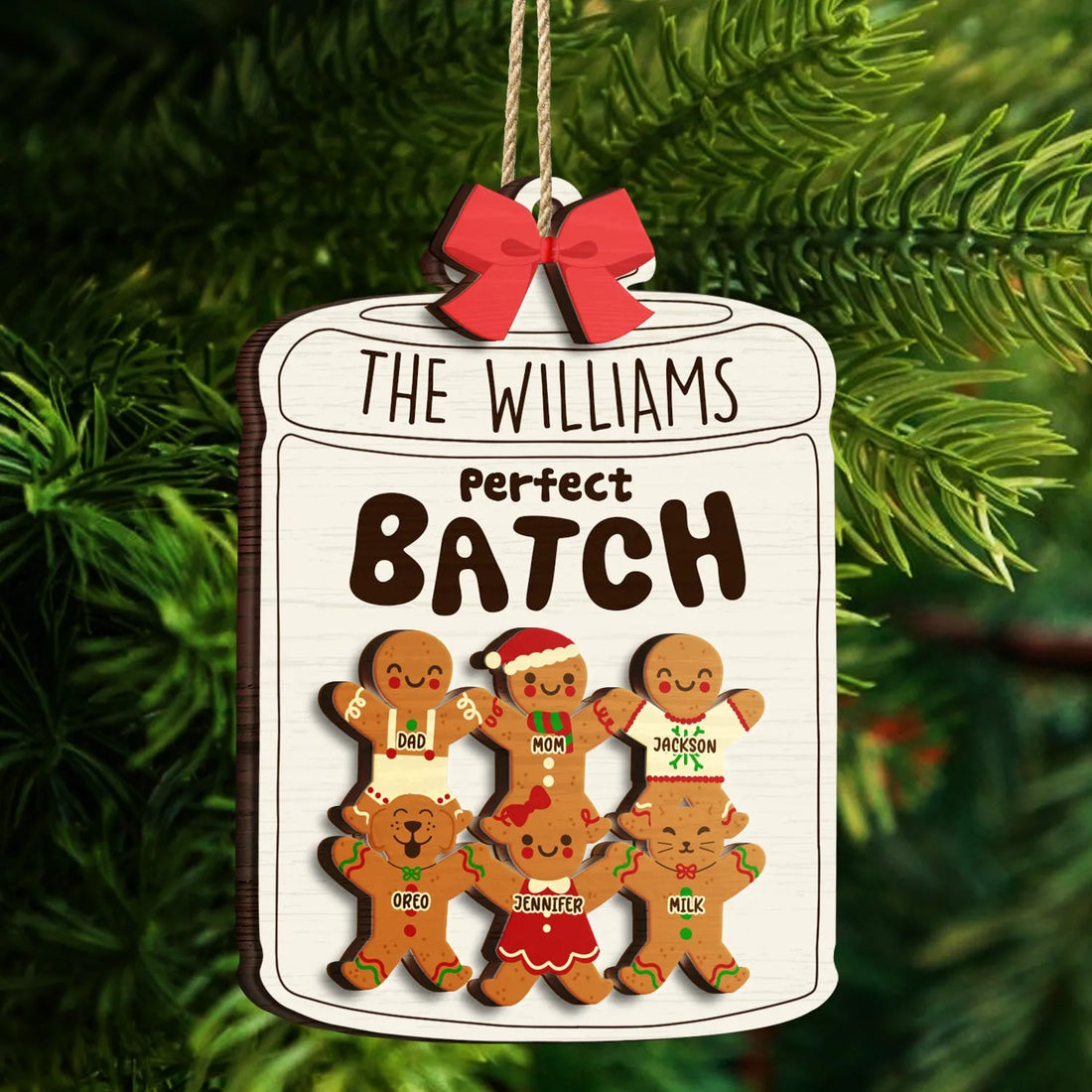 Grandma Grandpa Mom Dad Perfect Batch - Personalized Custom 2-layered Wood Ornament - Gift For Mom, Dad, Grandparents