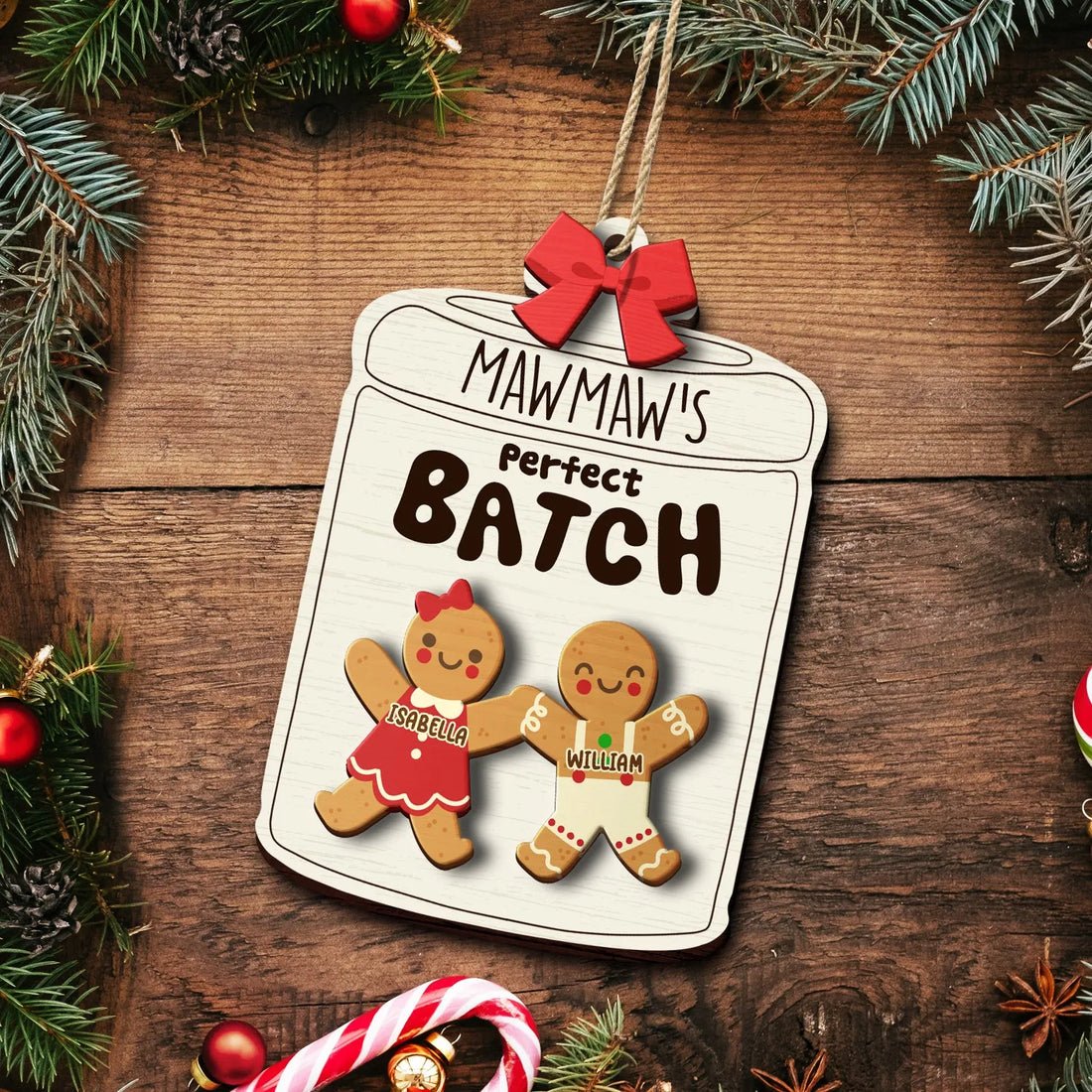 Grandma Grandpa Mom Dad Perfect Batch - Personalized Custom 2-layered Wood Ornament - Gift For Mom, Dad, Grandparents