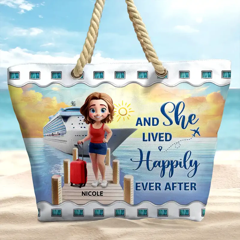 All My Cruise Crap Travel - Personalized Beach Bag - Gift For Her, Traveling Lovers