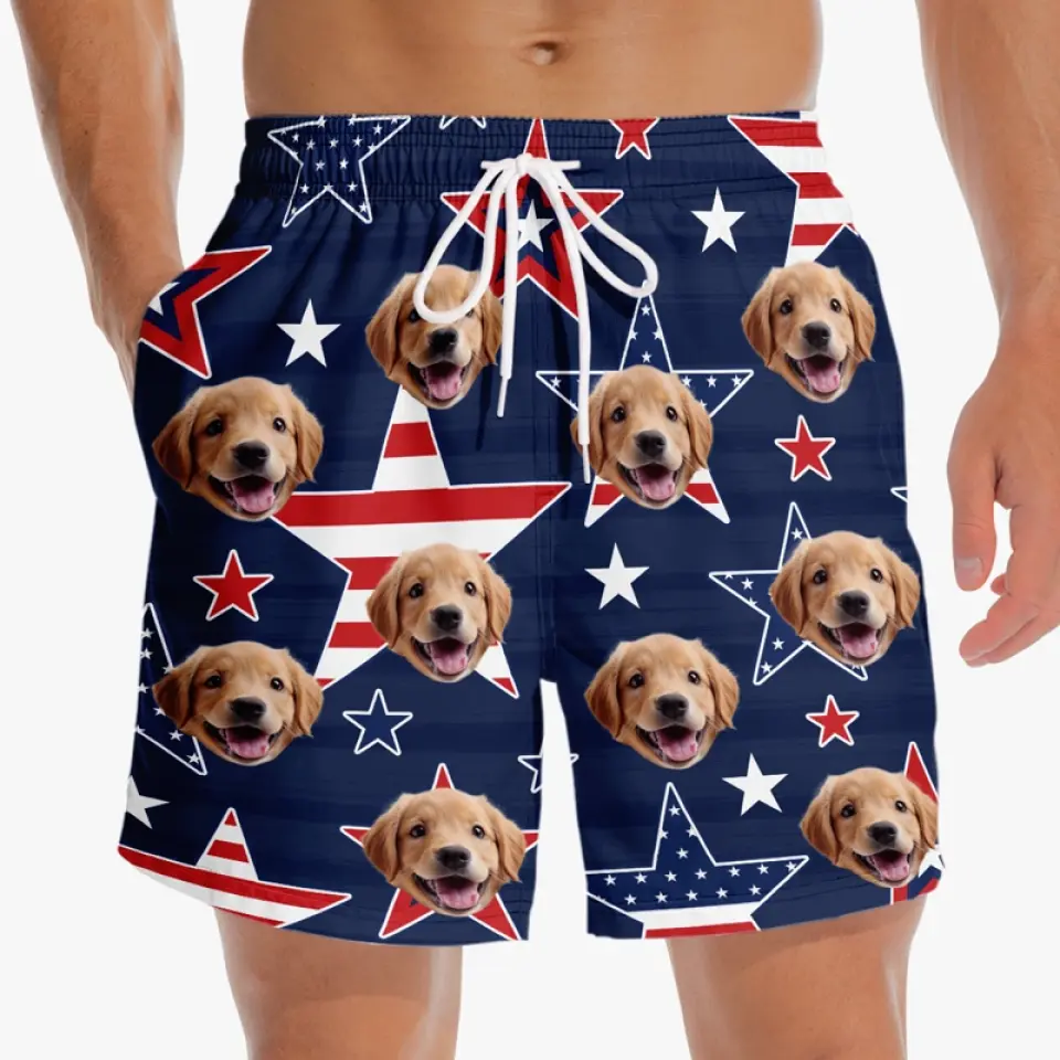 Custom Photo Dog & Cat Tropical Hawaiian Aloha - Personalized Unisex Beach Shorts - Summer Vacation Gift For Dog Lovers, Cat Lovers