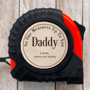 No One Measures Up To You - Family Personalized Custom Tape Measure - Father's Day, Birthday Gift For Dad, Grandpa - Suzitee Store