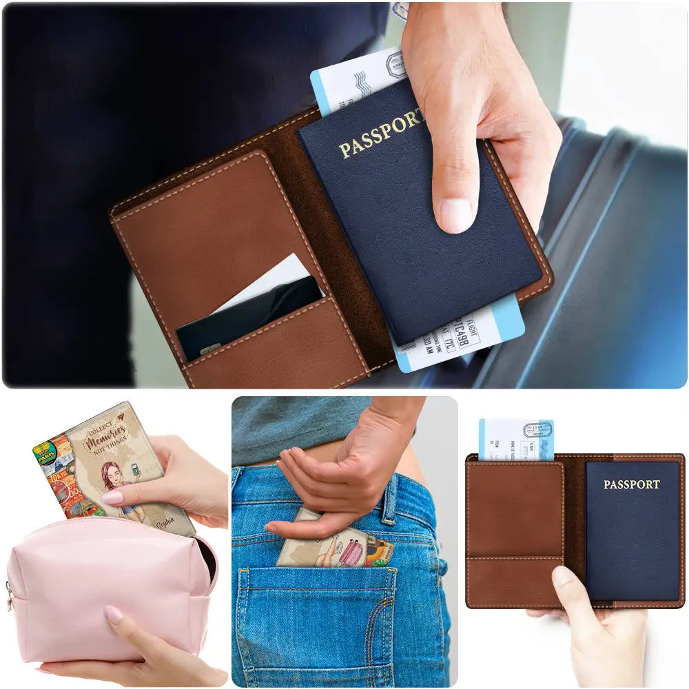 And So The Adventure Begins Travel Lovers - Personalized Custom Passport Cover - Gift For Him, Her, Traveling Lovers