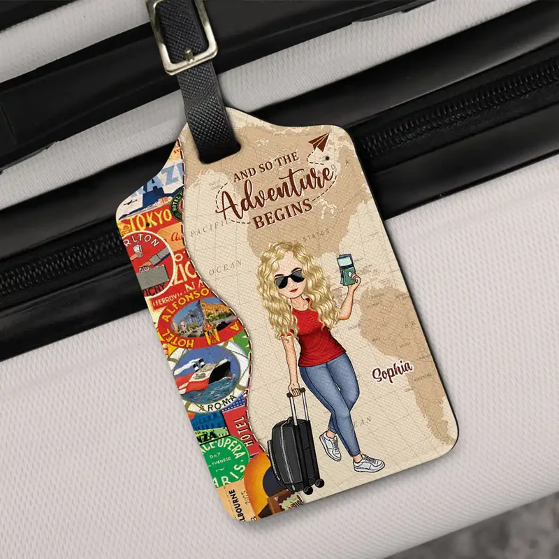 And So The Adventure Begins Travel Lover - Personalized Luggage Tag - Gift For Him, Her, Traveling Lovers