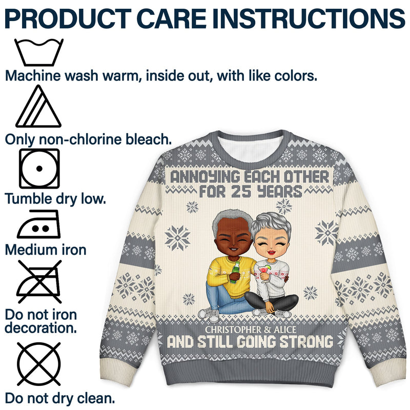 Annoying Each Other For Many Years Couple - Personalized Custom Ugly Sweater - Gift For Couple, Husband, Wife