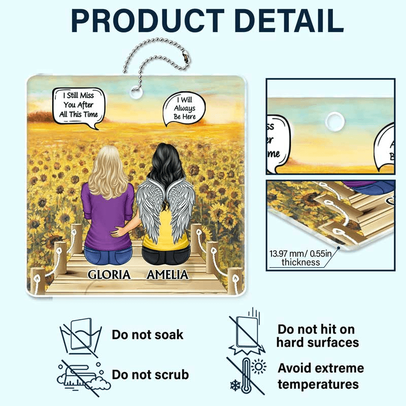 It's Hard To Live Without You I Miss You - Memorial Gift For Family, Friends, Siblings - Personalized Acrylic Car Hanger