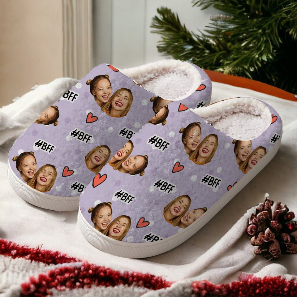 Custom Photo Best Friends Forever - Personalized Slippers - Gift for Besties, Sisters, Best Friends