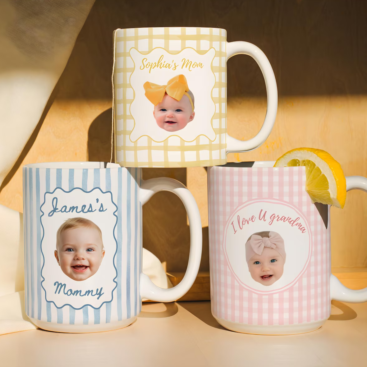 Custom Photo Grandkid Face - Personalized Custom Mug - Gift For Grandma, Grandpa, Mom, Dad