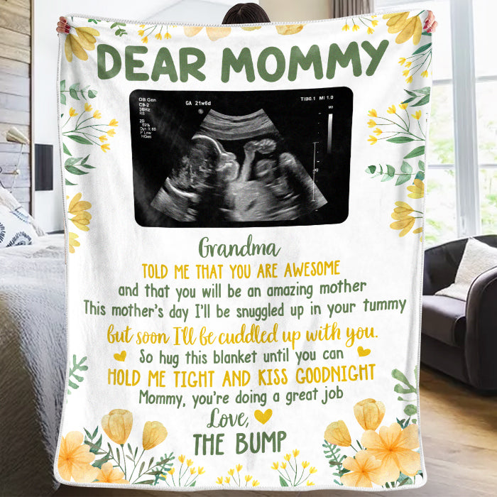 Custom Photo Soon I’ll Be Cuddled Up With You - Personalized Custom Blanket - Baby Shower, Gender Reveal Gifts For New Moms, New Dads, New Parents