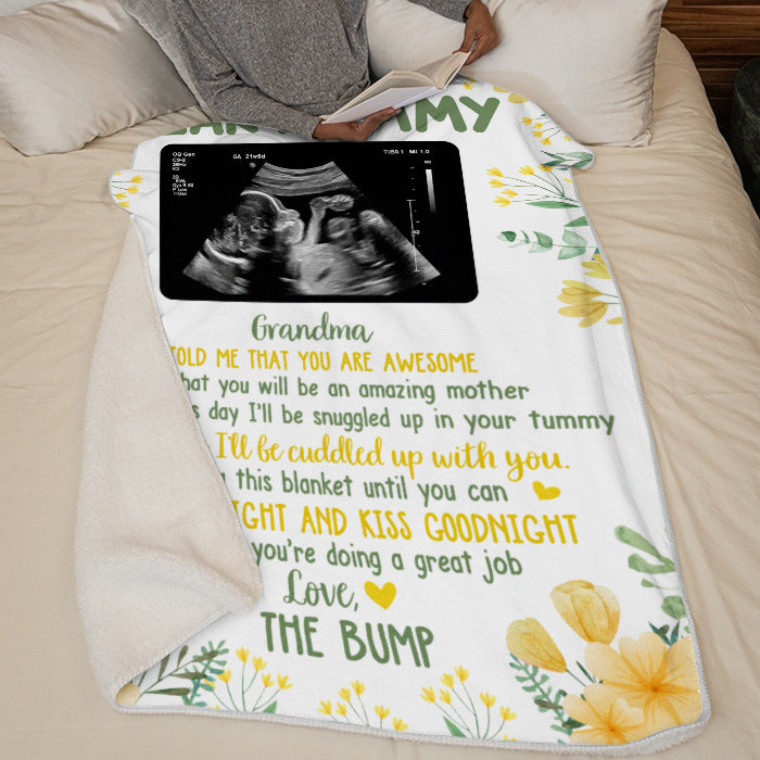 Custom Photo Soon I’ll Be Cuddled Up With You - Personalized Custom Blanket - Baby Shower, Gender Reveal Gifts For New Moms, New Dads, New Parents