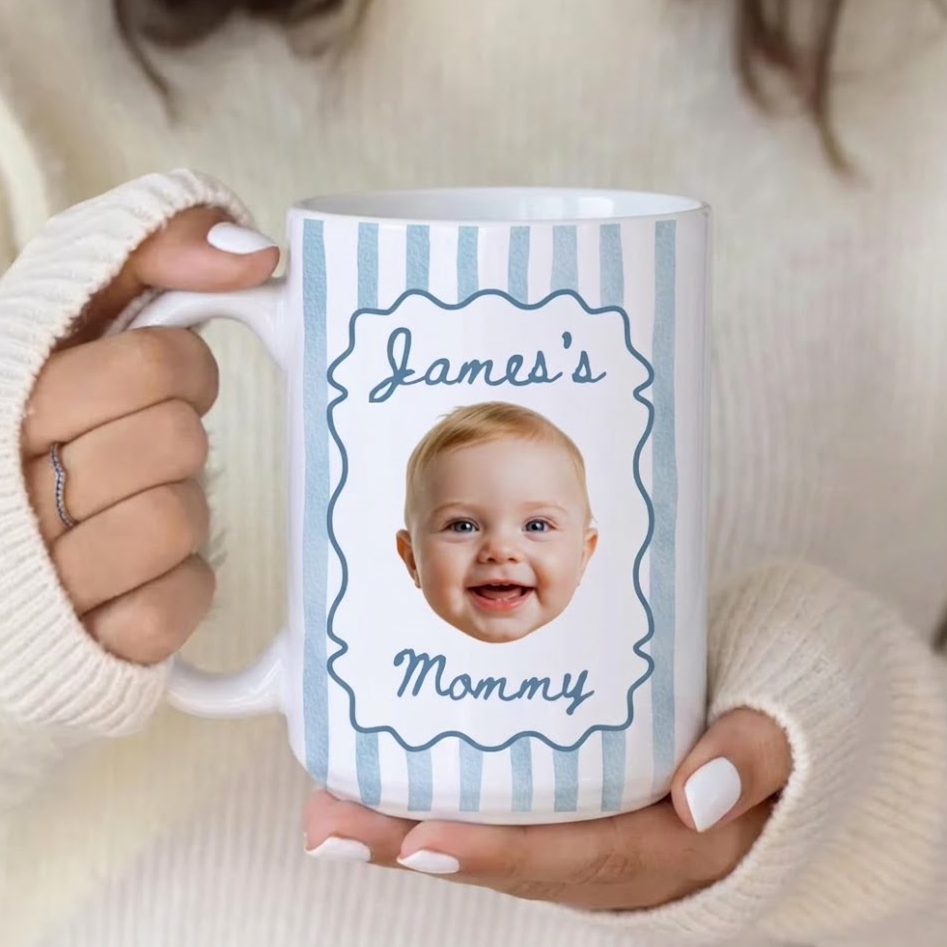 Custom Photo Grandkid Face - Personalized Custom Mug - Gift For Grandma, Grandpa, Mom, Dad