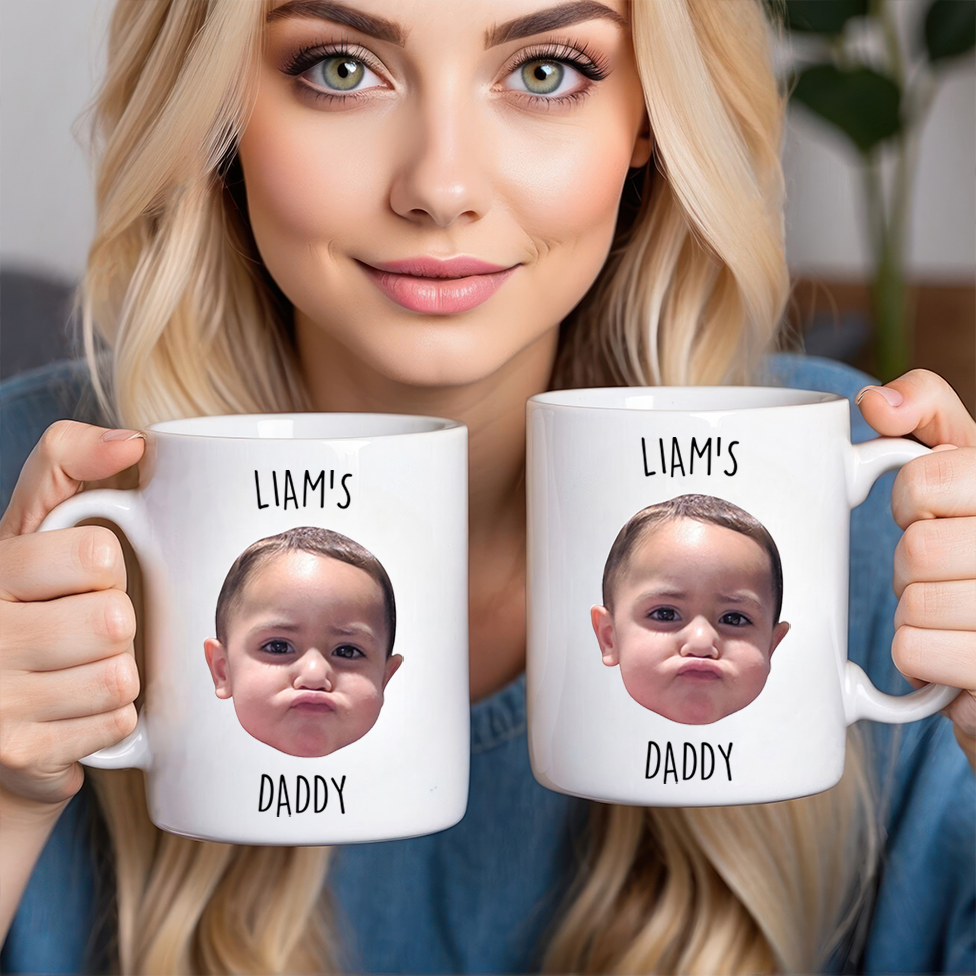 Custom Photo Baby Face - Personalized Custom Mug - Father's Day, Mother's Day, Birthday Gift For Dad, Mom