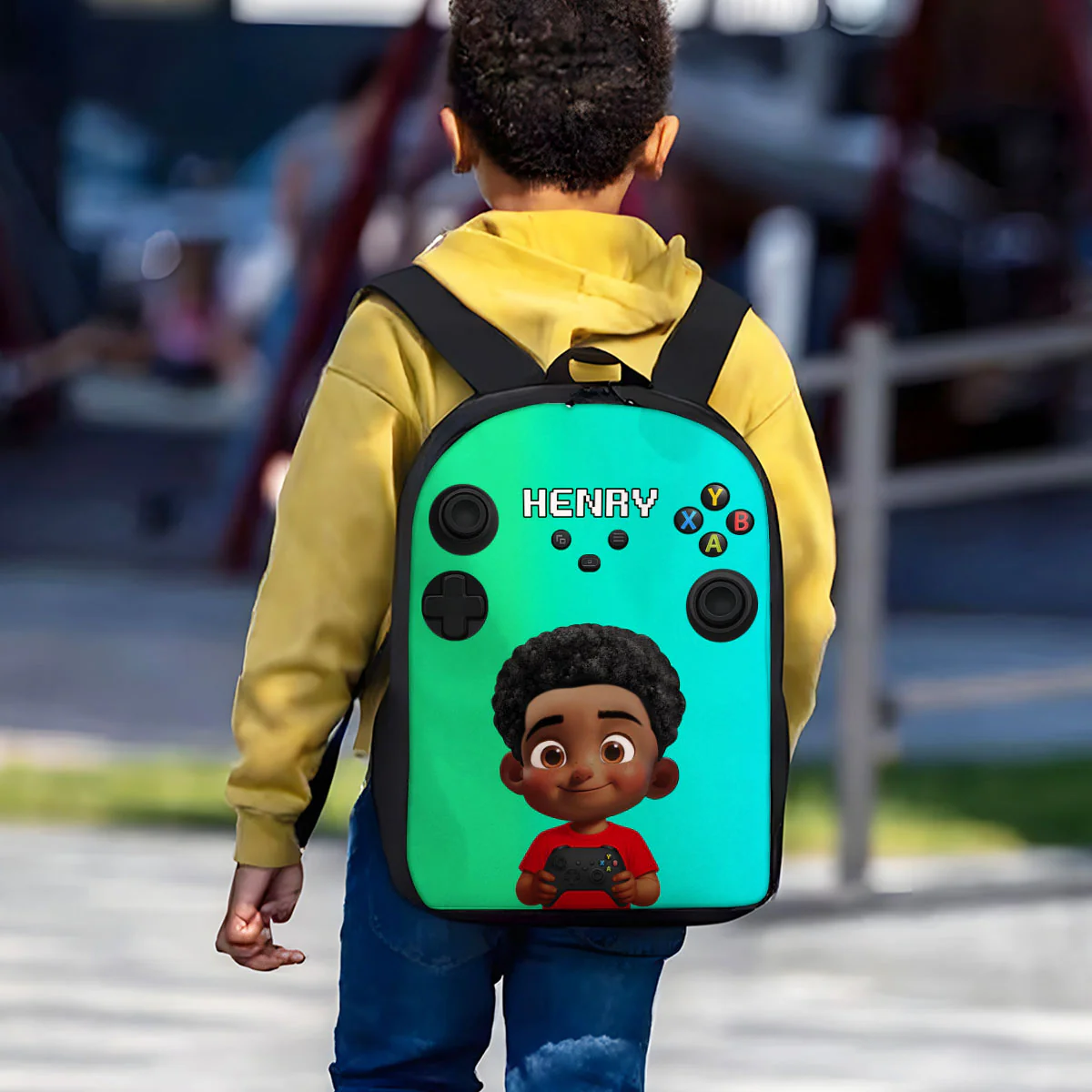 Gamer Design for Boys Girls -  Personalized Kid Backpack - Gift For Back To School, First Day of School - Student, Son, Daughter | Kindergarten, Pre-K, Preschool