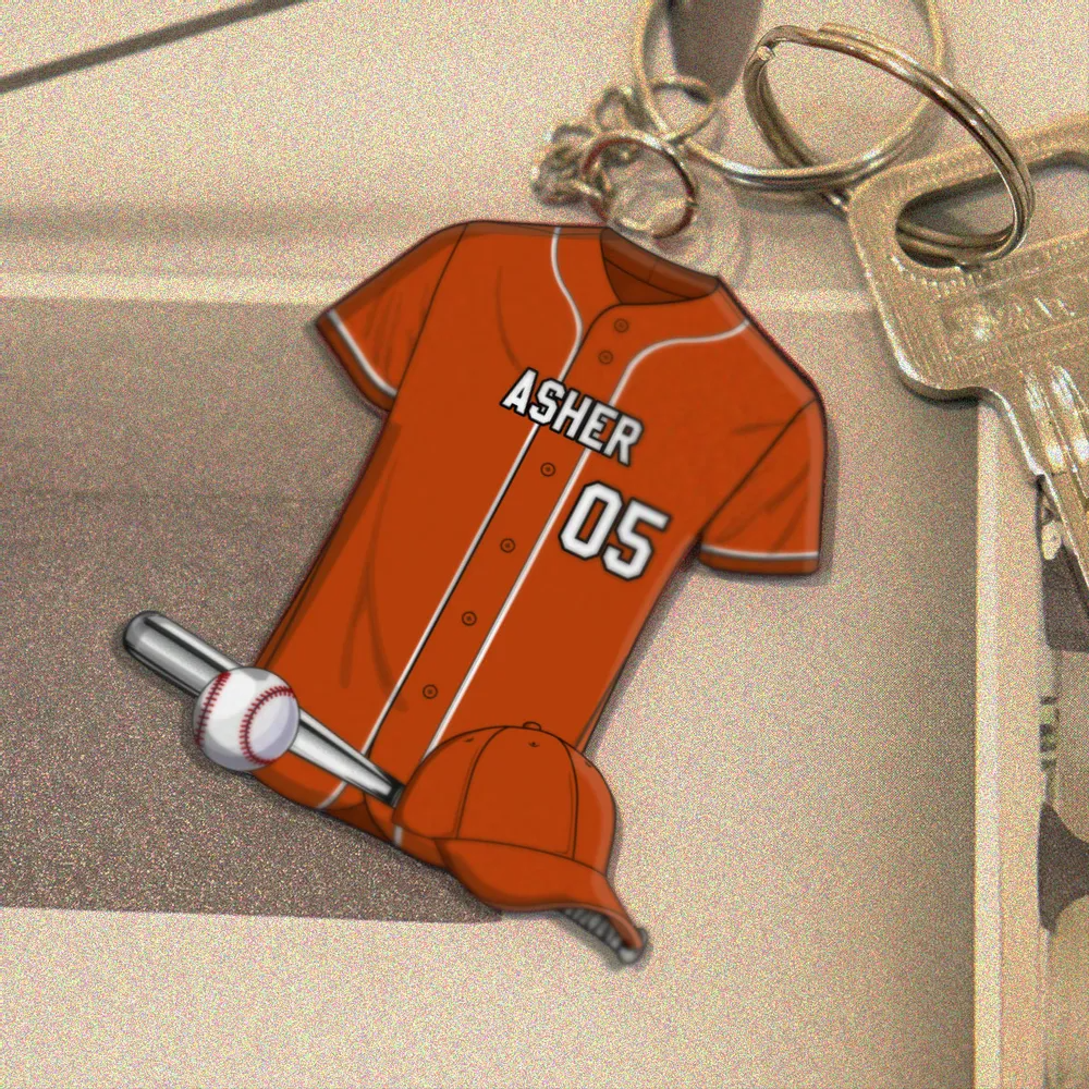 Baseball Shirt Personalized Acrylic Keychain, alternate view 8