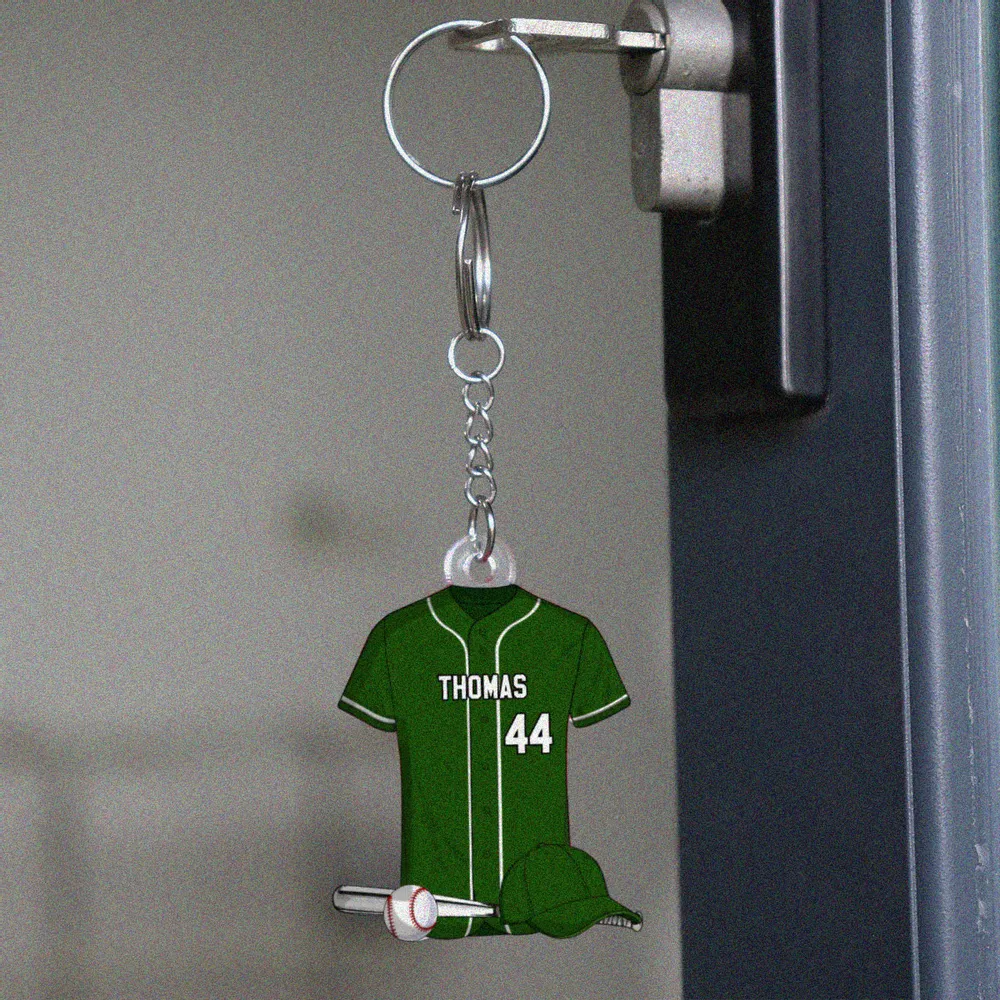 Baseball Shirt Personalized Acrylic Keychain, alternate view 7