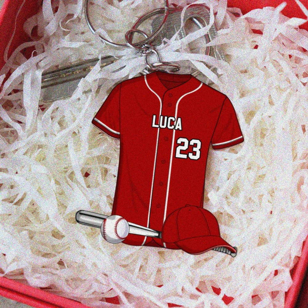 Baseball Shirt Personalized Acrylic Keychain, alternate view 6