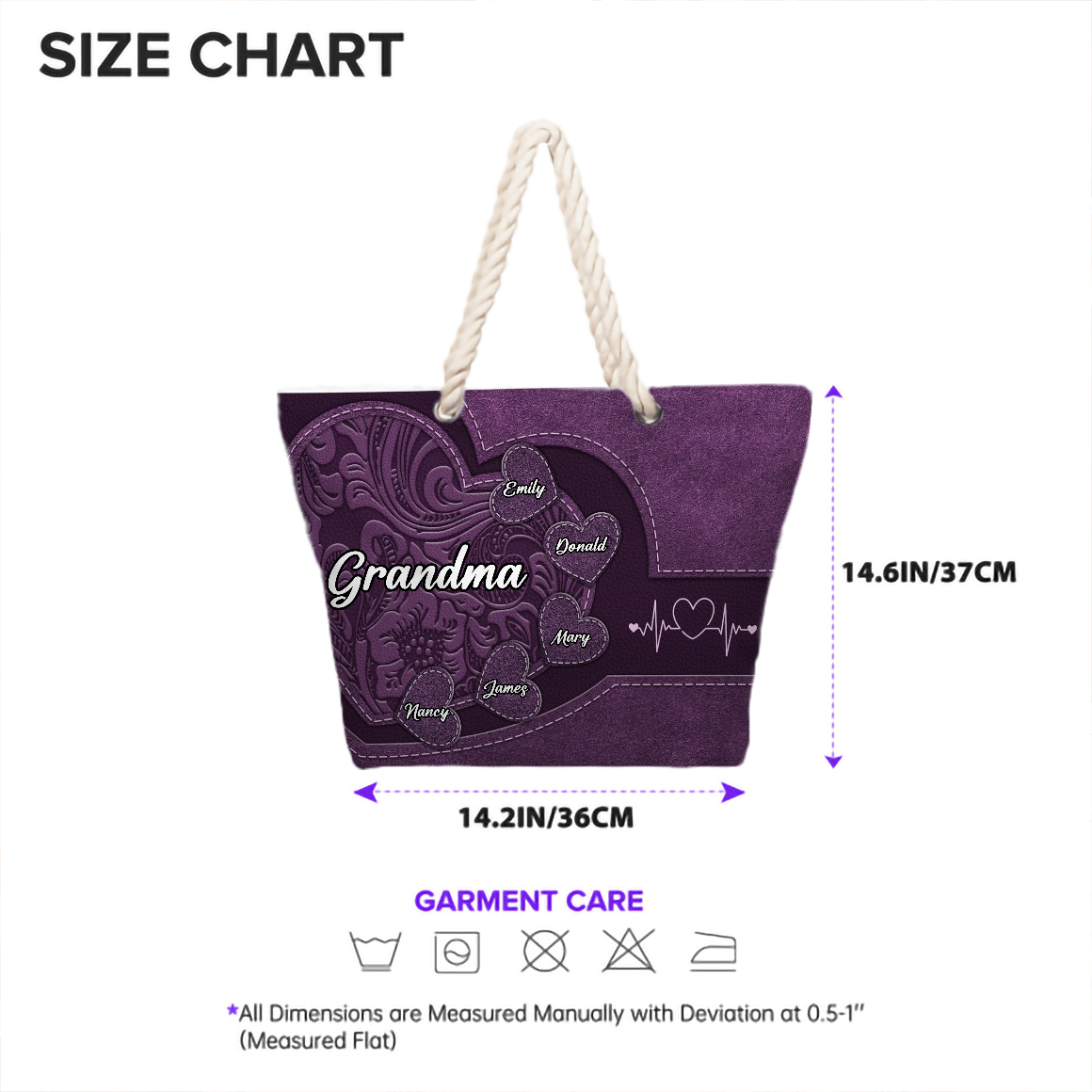 Custom Beach Bag with Kid's Name/little Sweethearts – Personalized Gift for Mom, Wife, or Grandma | Birthday, Mother's Day or any occasion