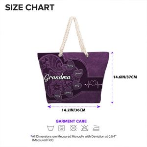 Custom Beach Bag with Kid's Name/little Sweethearts – Personalized Gift for Mom, Wife, or Grandma | Birthday, Mother's Day or any occasion