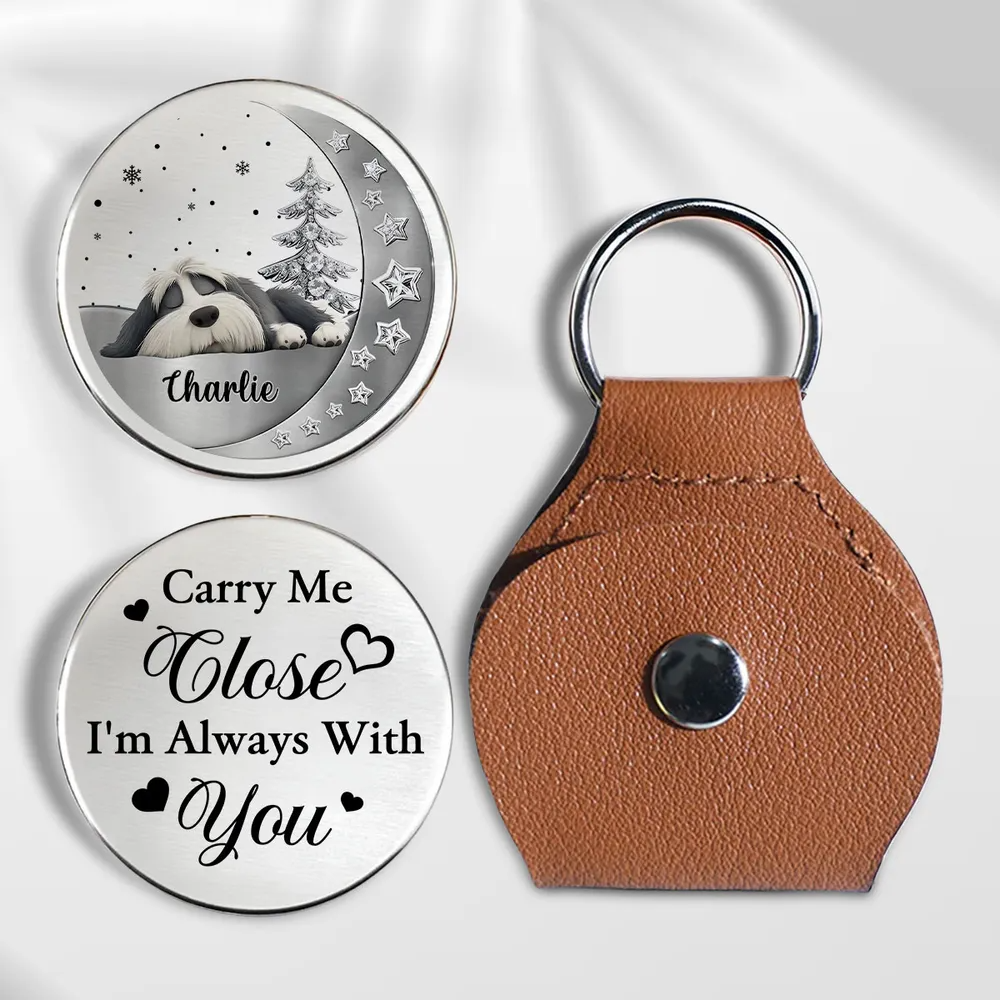 Beside You Pet Memorial - Personalized Leather Pocket Hug - Sympathy Gift For Pet Owners, Pet Lovers