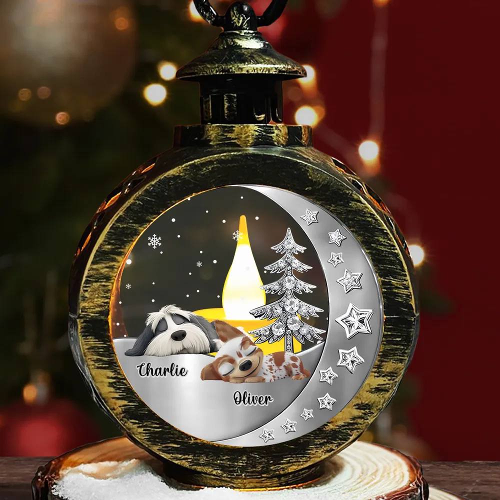 Beside You Dog Memorial - Personalized Christmas Lantern - Sympathy Gift For Dog Owners, Dog Lovers