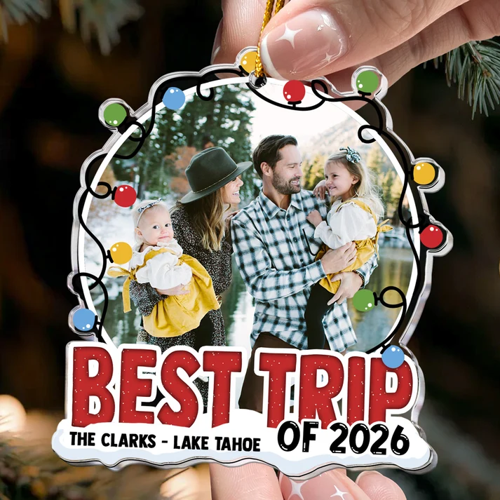 Best Trip Of 2026 Christmas - Personalized Custom Shaped Acrylic Ornament - Christmas Gift For Family, Friends