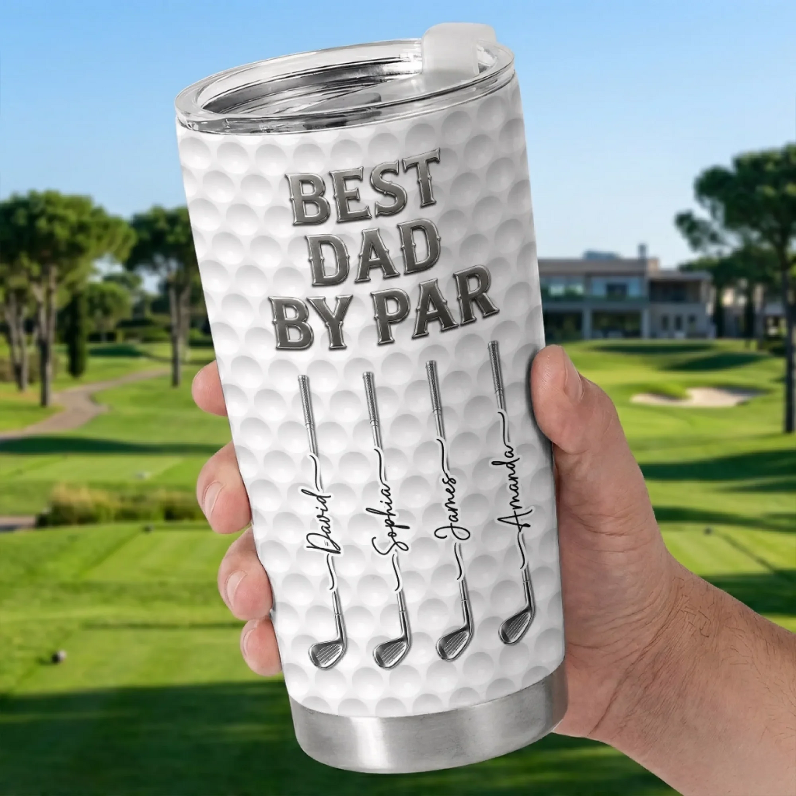 Best Dad Ever Golf Lovers - Personalized Custom 20oz Fat Tumbler Cup - Golf Gifts For Dad, Grandpa