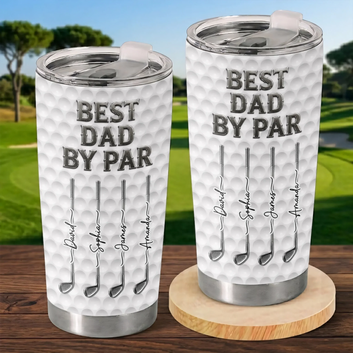 Best Dad Ever Golf Lovers - Personalized Custom 20oz Fat Tumbler Cup - Golf Gifts For Dad, Grandpa