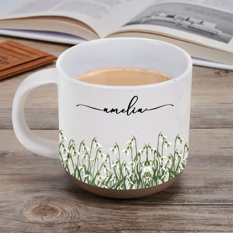 Birth Month Flowers In Bloom - Personalized Pottery Mug - Gifts For Besties, Sisters, BFF, Family, Yourself